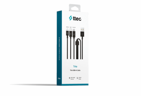 Trio Şarj Kablosu USB-A - USB-C / Lightning / Micro USB
